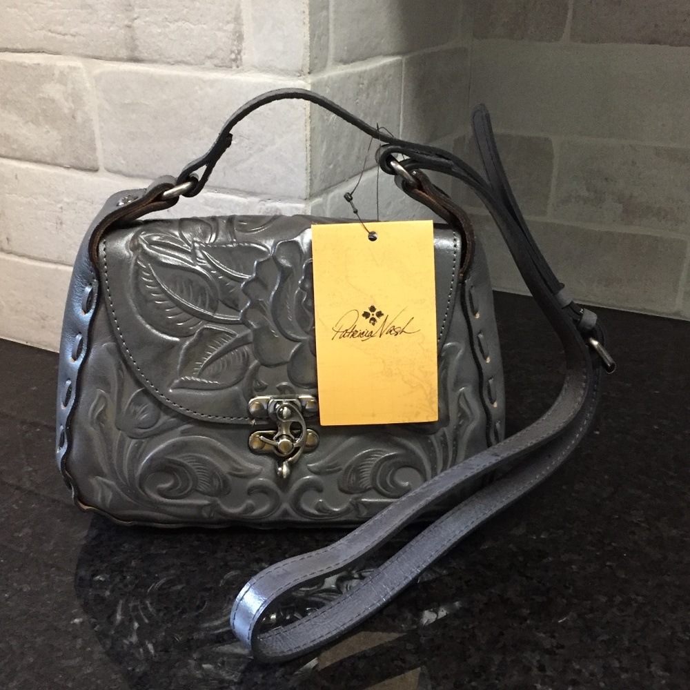 New NWT Patricia Nash Lucia crossbody purse Rose tooled NEW NWT Smoke